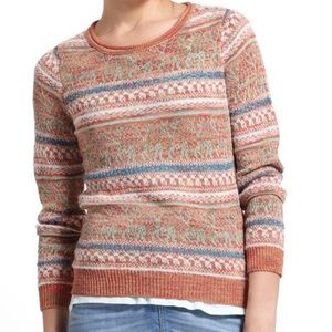 Anthropologist orange reindeer sweater